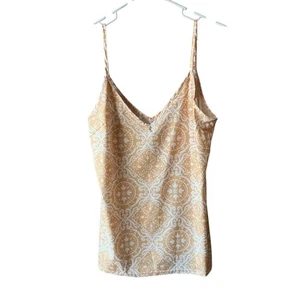 Tecrew Pullover Tank Top Size Small Beige Scroll Pattern Spaghetti Strap Women's - Bild 1 von 10