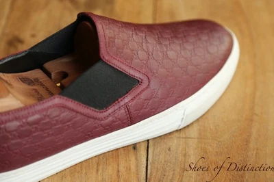 Gucci GG Monogram Burgundy Leather Loafers Espadrilles Men's UK 8 G US 9 EU 42 - image 1 of 4