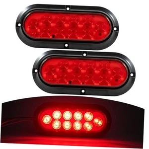2Pcs 6" Oval LED Trailer Lights Kit 10 LED Marker Lights, Brake Lights, - Picture 1 of 7