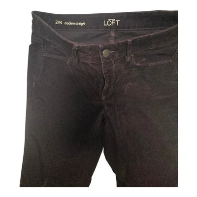 Pantalones de pana Ann Taylor LOFT modernos de pierna recta talla 27/4 ciruela púrpura Foto 1 de 4
