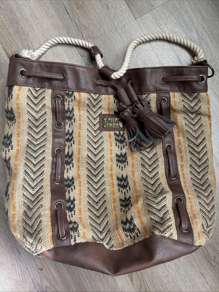 Bolso de Hombro Billabong Para Mujer Tejido a Rayas Cartera Multicolor Boho Hippie Foto 1 de 4