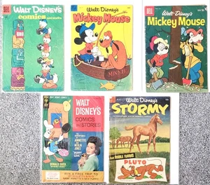 Walt Disney Comics 5 Stück Dell & Gold Key '54–'64 Mickey Pluto Stormy, Annette - Bild 1 von 6