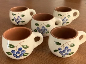 Taza/taza de café vintage Stangl Pottery Blueberry - cerámica EE. UU. - juego de cinco (5) - Imagen 1 de 21