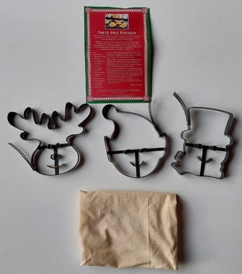 William Sonoma Juego de 3 Moldes de Metal para Panqueques Navidad Reno Elfo Muñeco de Nieve Bolsa Foto 1 de 4