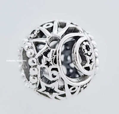 NUEVO 100% Auténtico PANDORA 925 Plata Sol, Estrellas y Luna Calado Dije 799183C00 Foto 1 de 4