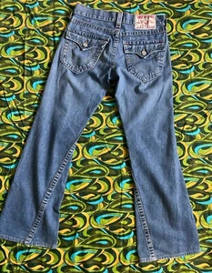 Vtg True Religion World Tour Joey Twist Seam Flare Denim Jeans 31 x 33 USA Made - Bild 1 von 12