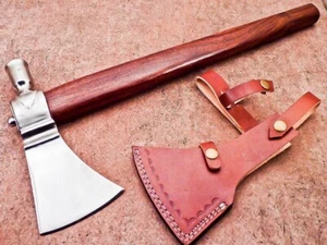 CUSTOM HAND FORGED D2 STEEL BEARDED CAMPING HATCHET TOMAHAWK AXE, WD-8179 - Foto 1 di 14