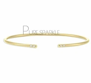 Brazalete brazalete para mujer hecho a mano con diamantes de oro 14 K 0,04 quilates creado en laboratorio - Imagen 1 de 2