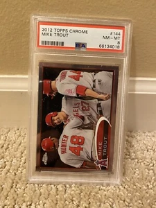 2012 Topps Chrome #144 Mike Trout Angels RC Rookie PSA 8 NM-MT - Picture 1 of 1
