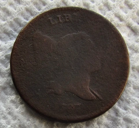 1797 1/2C BN 1 Over 1 Liberty Cap Half Cent Rare Key Date Good Detail Corroded Cover