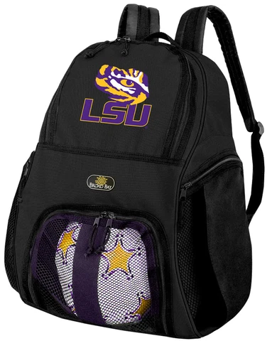 LSU Soccer Backpack or OFFICIAL LSU Tigers Volleyball Bag -SIDE SHOE POCKETS! Cover