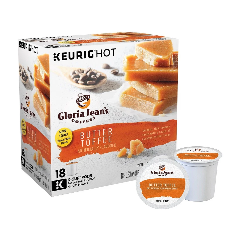 Keurig K-cups Gloria Jeans Butter Toffee Flavored Coffee 18ct