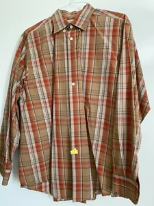 Turnbury Men's Shirt Size L Large Signature Peached Poplin Plaid Button Down - Picture 1 of 6