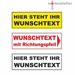Hinweisschild WUNSCHTEXT 30x10cm/20x8cm Türschild Schild Türbeschriftung NEU - Bild 1 von 10
