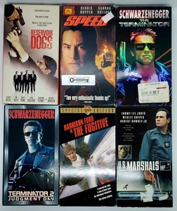 Vintage LOT of 6 Movies (VHS) Terminator 1, 2 The Fugitive US Marshall's Speed🎬 - Picture 1 of 19