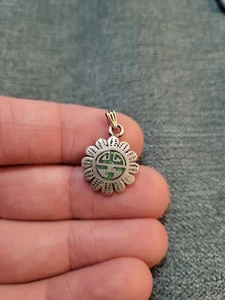 Collana Vintage Argento Sterling Navajo Southwestern Opale Schiacciato Ciondolo - Foto 1 di 2