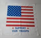 Vintage Support Our Troops Chusteczka Szalik 21"X21" USA Biała flaga amerykańska 