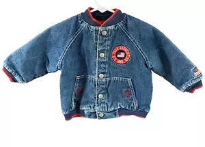US Polo Assn Boys 18 Months Jean Jacket WInter Blue Denim Coat Jacket Full Zip P - Picture 1 of 3