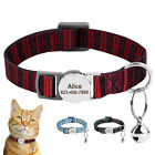 Personalised Breakaway Nylon Kitten Cat Collar Custom Engraved Pet Puppy ID Tag