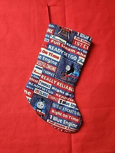 Christmas Stocking Handmade Lined 9.5" Train Children's - Picture 1 of 3