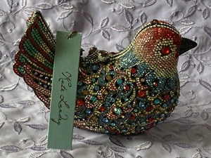 Stunning Lieber Like KATE LANDRY Swarovski BIRD MINAUDIERE New Unused W/tag - Picture 1 of 12