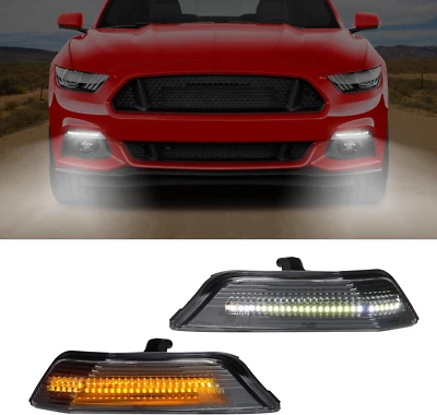 Lámpara de luz de señal de giro para parachoques delantero LED DRL para Ford Mustang 2015 2016 2017 Foto 1 de 4