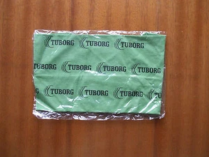 Tuborg bandana scarf beer triangular green advertising 95x66x66 cm new rare bar - Imagen 1 de 2
