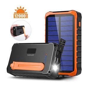 4smarts Solar Powerbank Prepper 12000mAh Schwarz/Orange SOS Funktion BRANDNEU - Bild 1 von 4