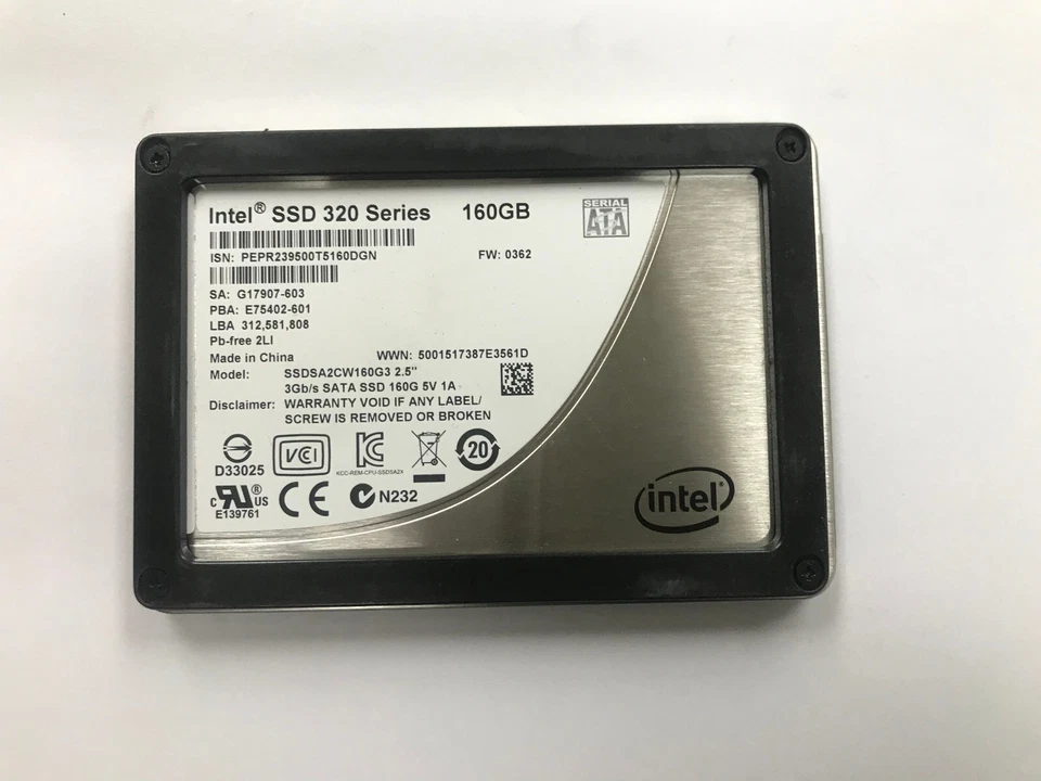 Intel SSD 320 Series SSDSA2CW160G3 160GB 2.5" 3Gbps SATA Solid State Drive - Image 1 of 2