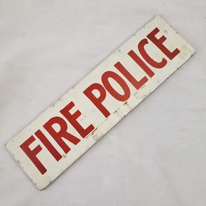 Insegna Emergenza Vintage Vigili del Fuoco Dipinta A Mano Pubblicità Primitiva Gasolio - Foto 1 di 6