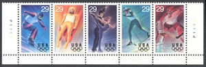 Scott 2811a - 29¢ Winter Olympics, 1994 Plate Number Strip of 5 - MNH - Picture 1 of 1