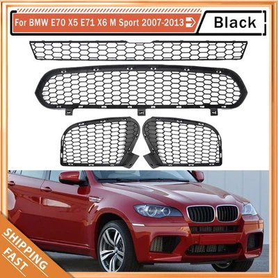 Fit For 2007-2013 BMW X5M E70 E71 X6M Bumper Grille Grill Center Lower LH RH Set Foto 1 de 4