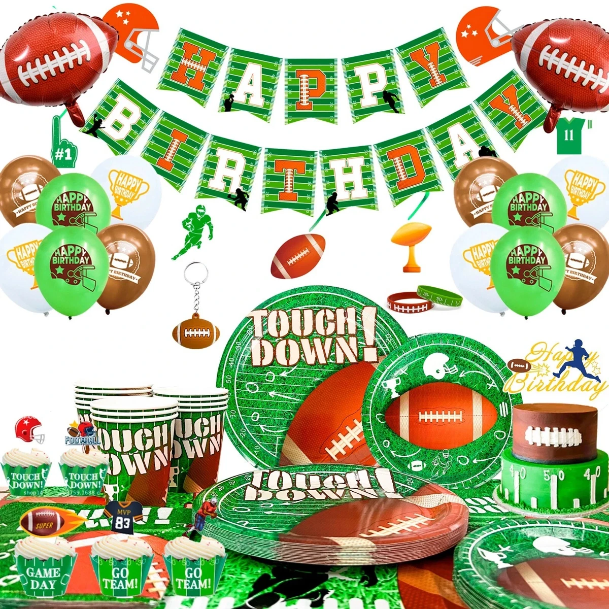 6-Pack Football Party Tablecloths - Disposable Sports Theme Table Covers For Game Day & Birthdays - View #5