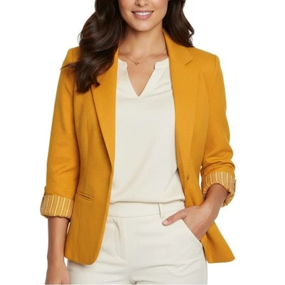 41 Hawthorn Natalie Knit Blazer Jacket Women’s Small Yellow Open Front NWT - Image 1 of 4