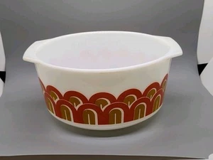 VTG PYREX Fish Scales / Arches - Art Deco ~ 3 Quart Mixing Bowl 344 ~ No Lid - Picture 1 of 12