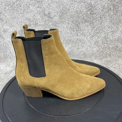 Botas Chelsea Saint Laurent para mujer talla 37,5 EU 7 US Wyatt botín de gamuza marrón Foto 1 de 4