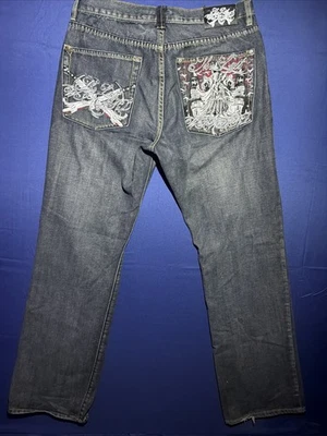 Request jeans men’s 32x34 Vintage Y2K Graphic & Embroidered Pockets Wide Leg - Image 1 of 4