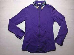 Mädchen Royal Highness Equestrian lila Western Reißverschluss tailliert Pferdeshow Shirt XL - Bild 1 von 24