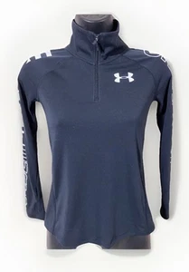 Under Armour Girls Shirt Size YMD Black Youth Medium Casual Top 1/2 Zip Pullover - Picture 1 of 10