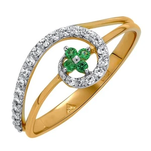 Damenring Ring Goldring mit Zirkonia aus 585er Rotgold Roségold - Bild 1 von 1