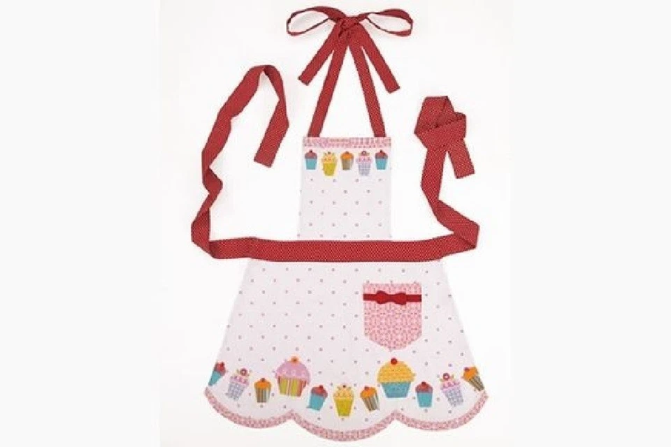 Delantal adulto CUPCAKES and Dots - 100% algodón - 28" x 31" Foto 1 de 1