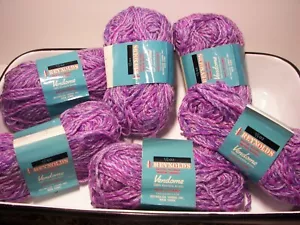 VTG 6 Skein Lot ~ Reynold's ~ "Vendome" Acrylic Bulky Weight Yarn ~ Lavender Mix - Picture 1 of 5