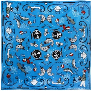 Zest For Life Fishing Bandana 22"x22" FREE SHIPPING - Imagen 1 de 2