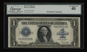 DBR 1923 $1 Silver Certificate Fr. 237 Legacy XF-40 Serial K44725320D - Picture 1 of 2