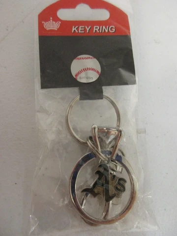 Oakland A's Athletics MLB Baseball Diamond Ring w/ logo Key Ring NEW Cover