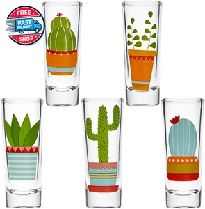 Set of 5 Cactus Shot Glasses for Women, Cinco De Mayo, Bachelorette, Fiesta Par - Picture 1 of 12