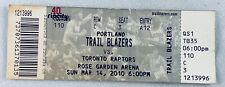 NBA 2010 03/14 Toronto Raptors at Portland Blazers Ticket-Chris Bosh 28 pts