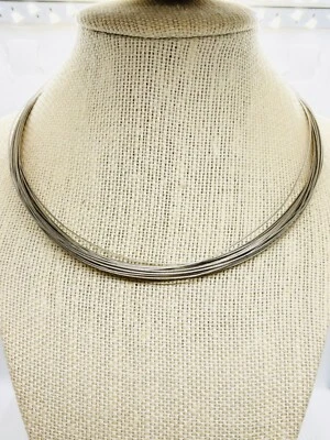 "Collar gargantilla de alambre de múltiples hilos de plata esterlina Tiffany & Co 16"" 29,4 g Alemania" Foto 1 de 4