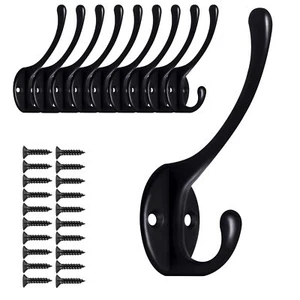 Wall Hooks for Hanging 10-Pcs Heavy Duty Metal Coat Hooks for Living Room Bat... - Picture 1 of 8