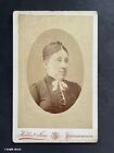 CABINET CARD Lady Embroidered Gown, by Hellis & Sons Victorian Fashion Photo
